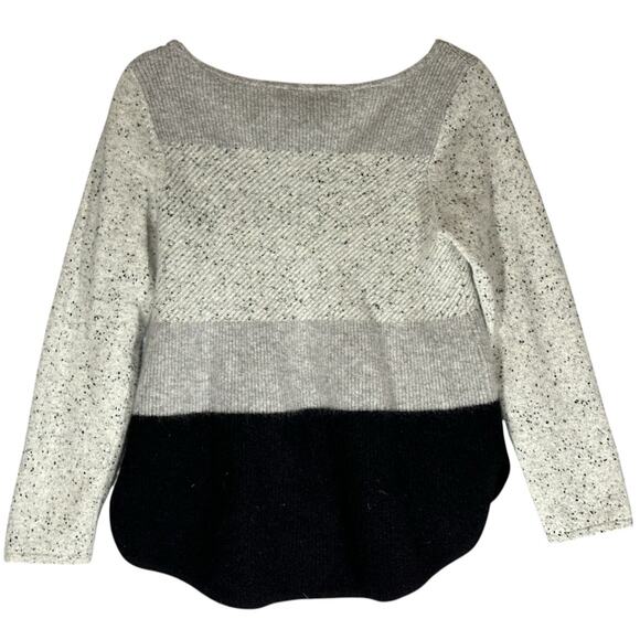 Charter Club Luxury 100% Cashmere Sweater Sz L Scoop Neck Colorblock Neutrals - Picture 2 of 9